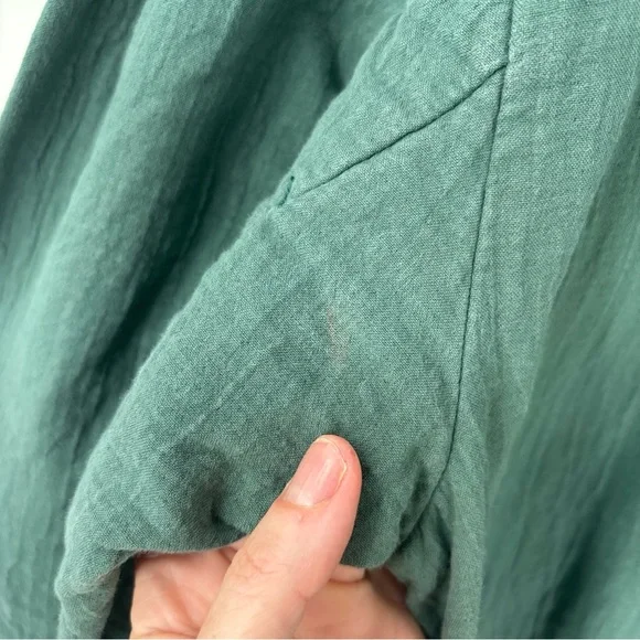 Free People Thalia Mini Shirtdress S Pullover Jacket Button Oversized Teal Boho - Picture 8 of 16